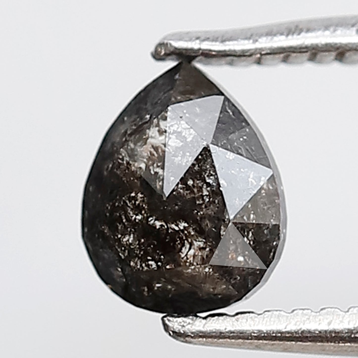 0.57 Ct Pear Shape Salt and Pepper Diamond 5.80 MM Grey Black Color Natural Loose Diamond