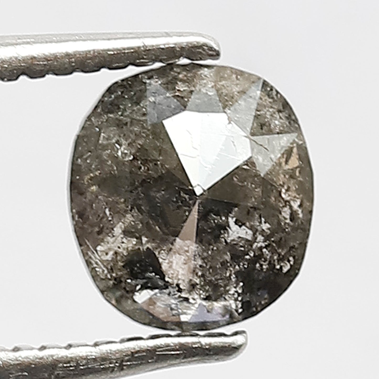 Oval Shape Salt and Pepper Diamond 0.84 CT | Natural Gray Black Loose Diamond for Ring