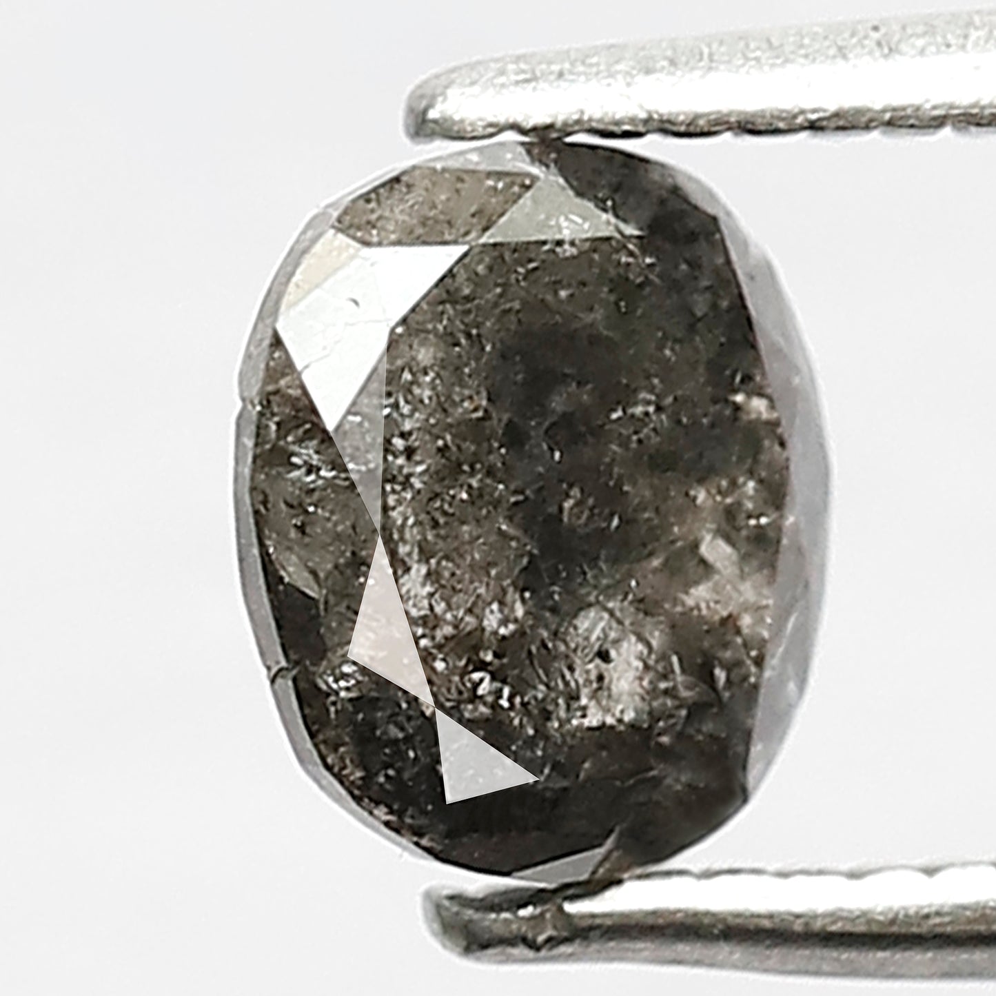 Oval Shape Salt and Pepper Diamond 0.84 CT | Natural Gray Black Loose Diamond for Ring