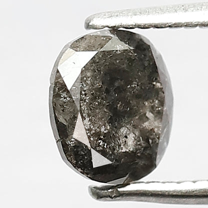Oval Shape Salt and Pepper Diamond 0.84 CT | Natural Gray Black Loose Diamond for Ring