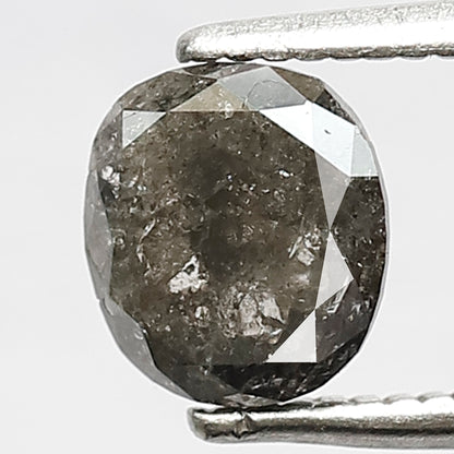 Oval Shape Salt and Pepper Diamond 0.84 CT | Natural Gray Black Loose Diamond for Ring