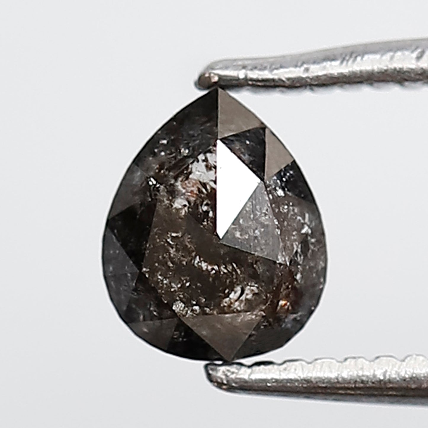 0.57 Ct Pear Shape Salt and Pepper Diamond 5.80 MM Grey Black Color Natural Loose Diamond