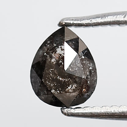 0.57 Ct Pear Shape Salt and Pepper Diamond 5.80 MM Grey Black Color Natural Loose Diamond
