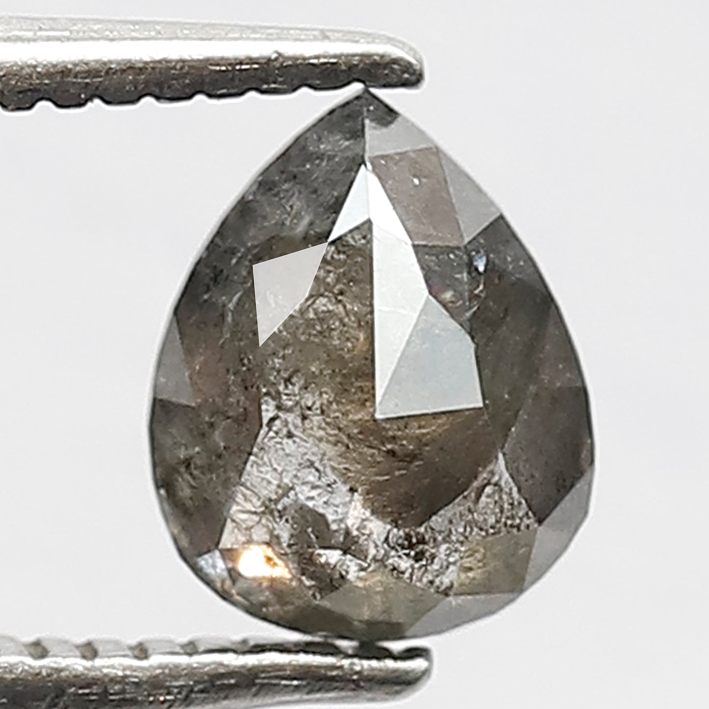 0.85 CT Gray Black Pear Shape Diamond | Natural Salt and Pepper Loose Diamond 6.70 mm