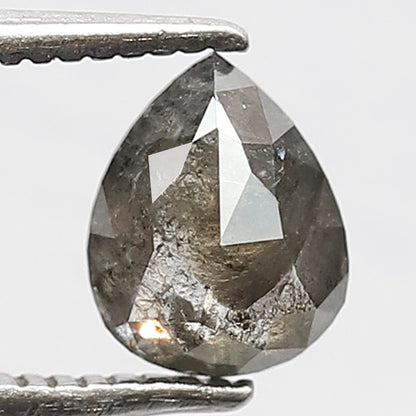 0.85 CT Gray Black Pear Shape Diamond | Natural Salt and Pepper Loose Diamond 6.70 mm