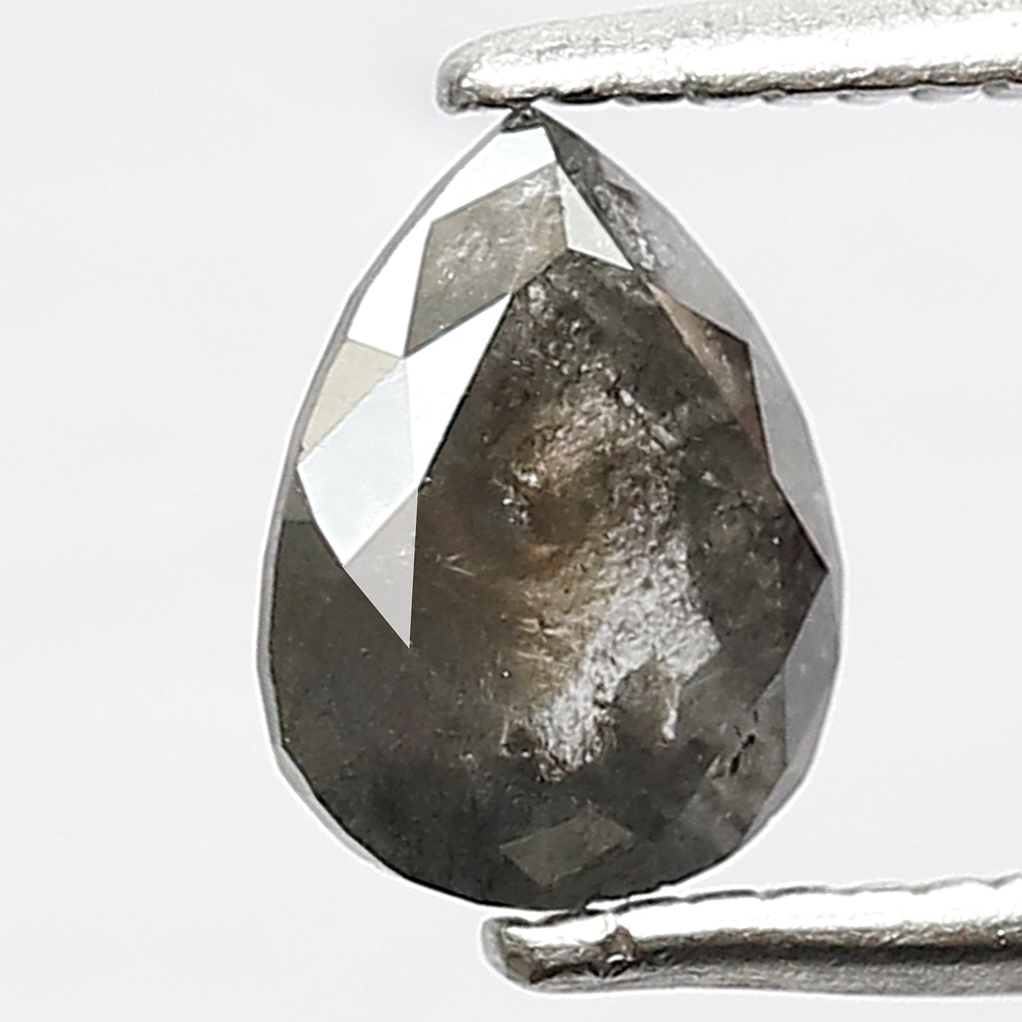 0.85 CT Gray Black Pear Shape Diamond | Natural Salt and Pepper Loose Diamond 6.70 mm