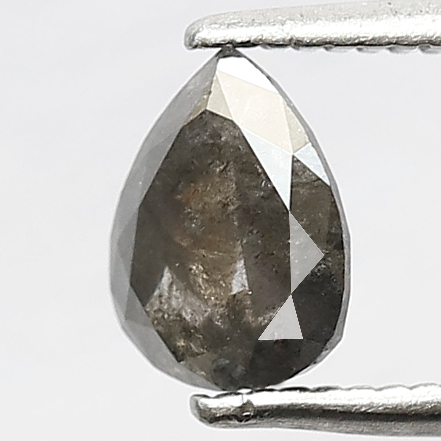 0.85 CT Gray Black Pear Shape Diamond | Natural Salt and Pepper Loose Diamond 6.70 mm