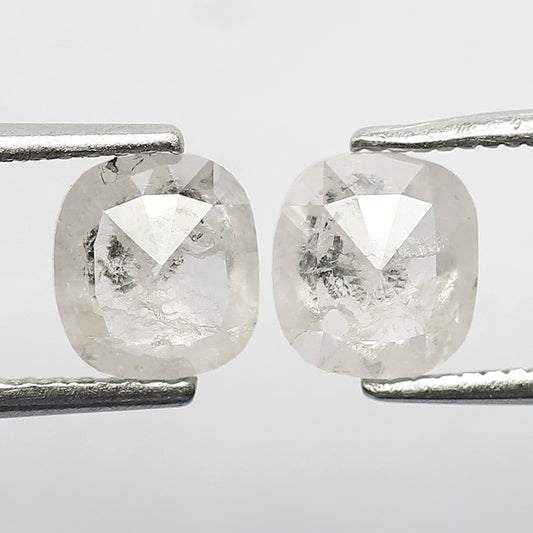 1.70 CT Misty White Pair Of Marvelous Oval Shape Ethically Sourced Loose Salt and Pepper Diamond