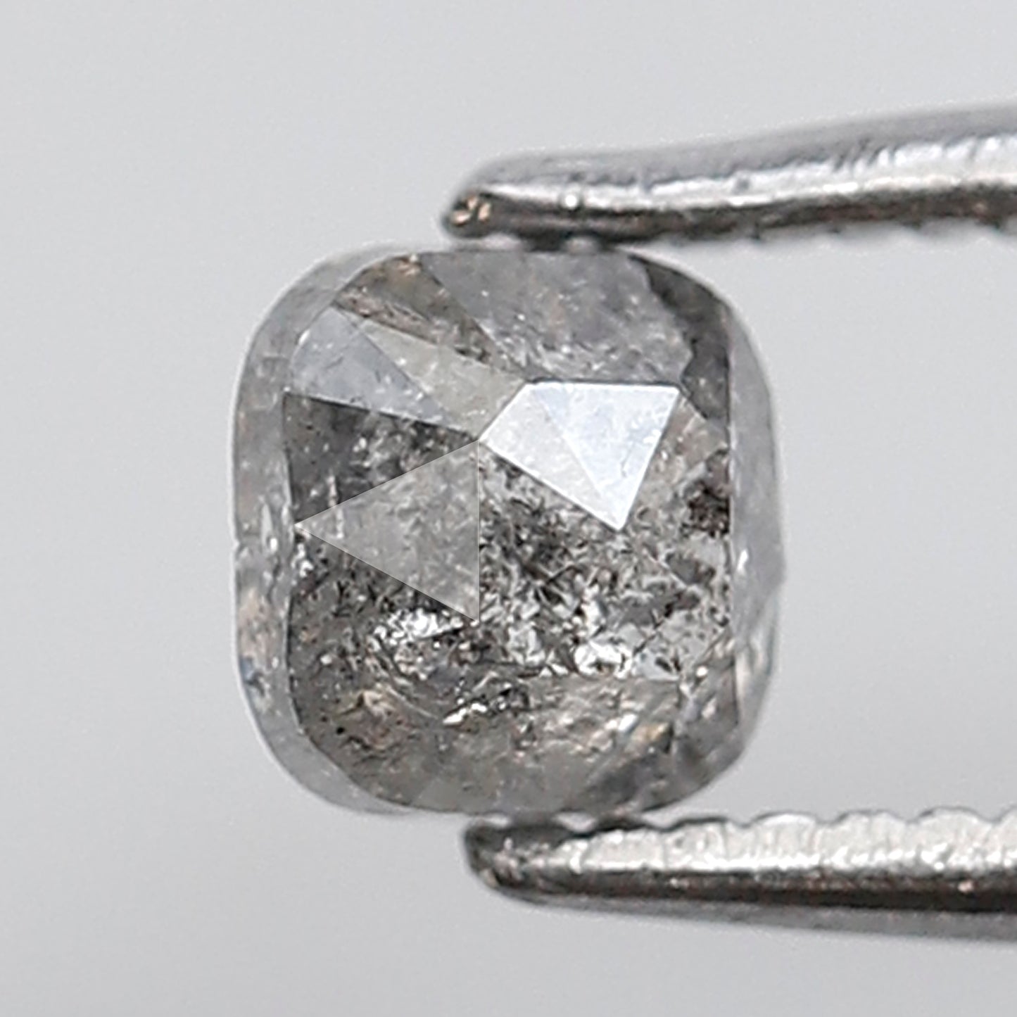 0.57 Ct Cushion Shape Natural Loose Diamond 4.50 MM Grey Black Color Salt and Pepper Diamond