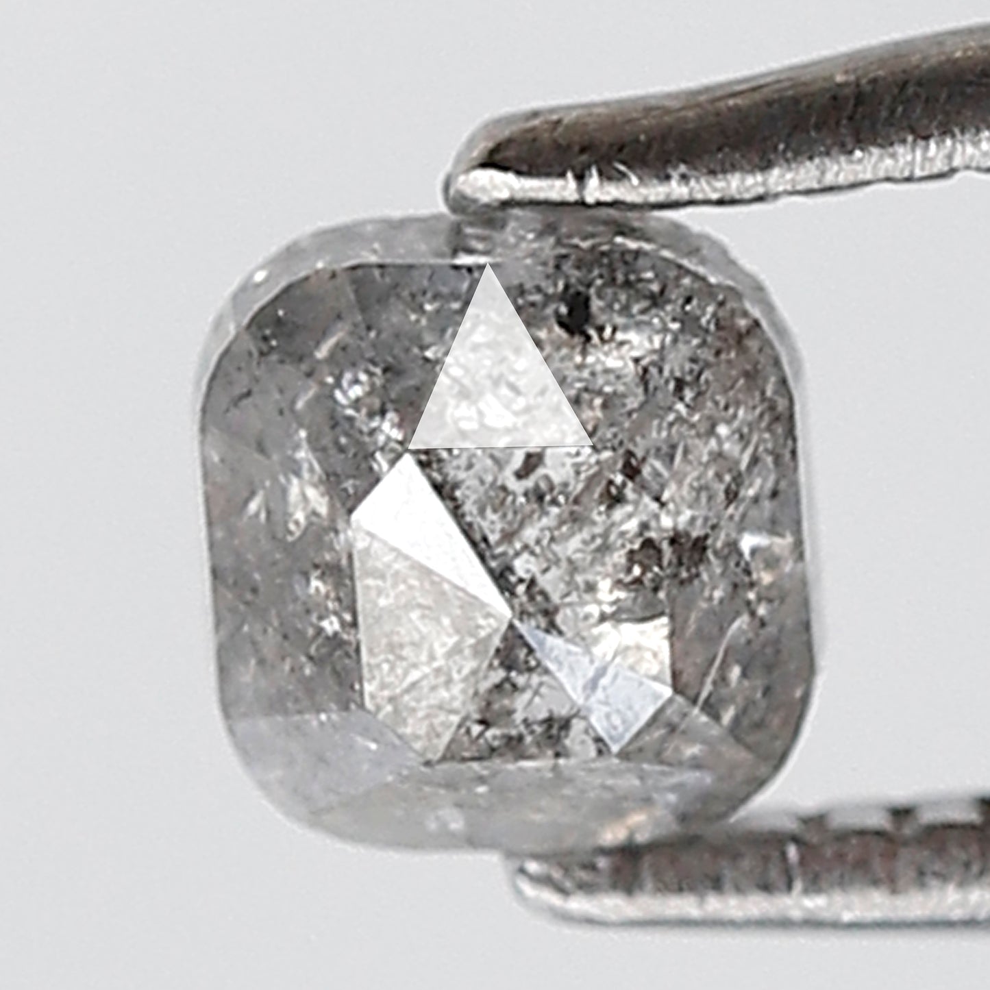 0.57 Ct Cushion Shape Natural Loose Diamond 4.50 MM Grey Black Color Salt and Pepper Diamond