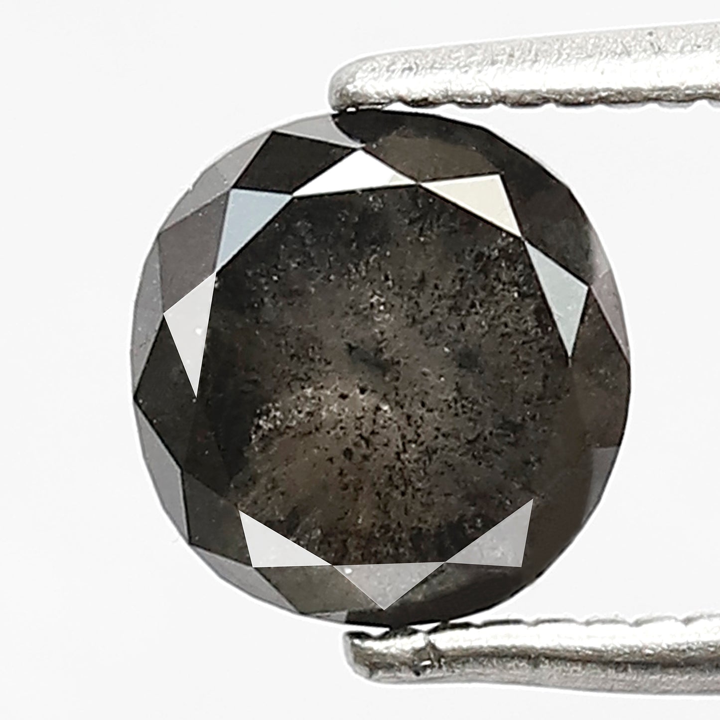 1.45 CT Oval shape Natural loose Grey Black color 6.40 MM salt and pepper diamond