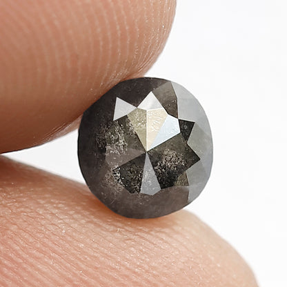 1.45 CT Oval shape Natural loose Grey Black color 6.40 MM salt and pepper diamond
