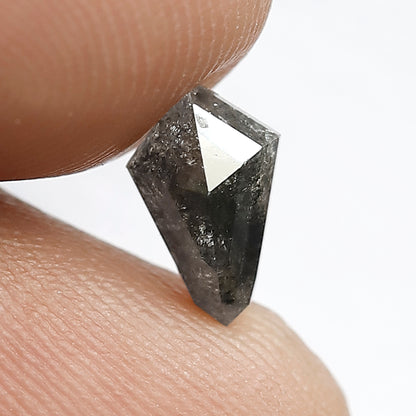 1.11 CT Kite shape Natural loose Grey Black color 8.70 MM salt and pepper diamond