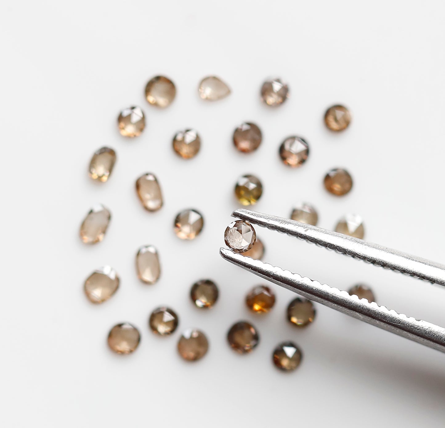 0.87 Ct Mix Shape Rose Cut Diamond Lot, 29 Pcs Champagne VS-SI Natural Melee Diamonds for Jewelry