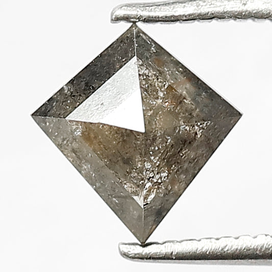 0.91 CT Kite shape Natural loose Grey Black color 7.60 MM Salt and pepper Diamond