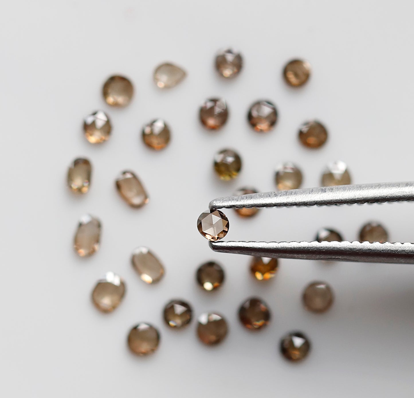 0.87 Ct Mix Shape Rose Cut Diamond Lot, 29 Pcs Champagne VS-SI Natural Melee Diamonds for Jewelry