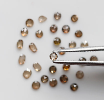 0.87 Ct Mix Shape Rose Cut Diamond Lot, 29 Pcs Champagne VS-SI Natural Melee Diamonds for Jewelry