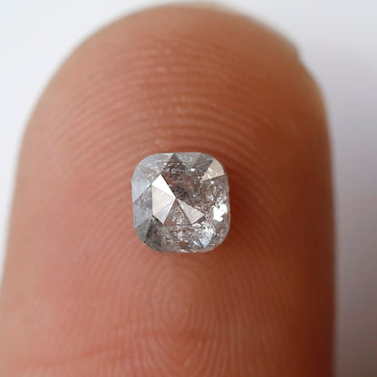0.57 Ct Cushion Shape Natural Loose Diamond 4.50 MM Grey Black Color Salt and Pepper Diamond