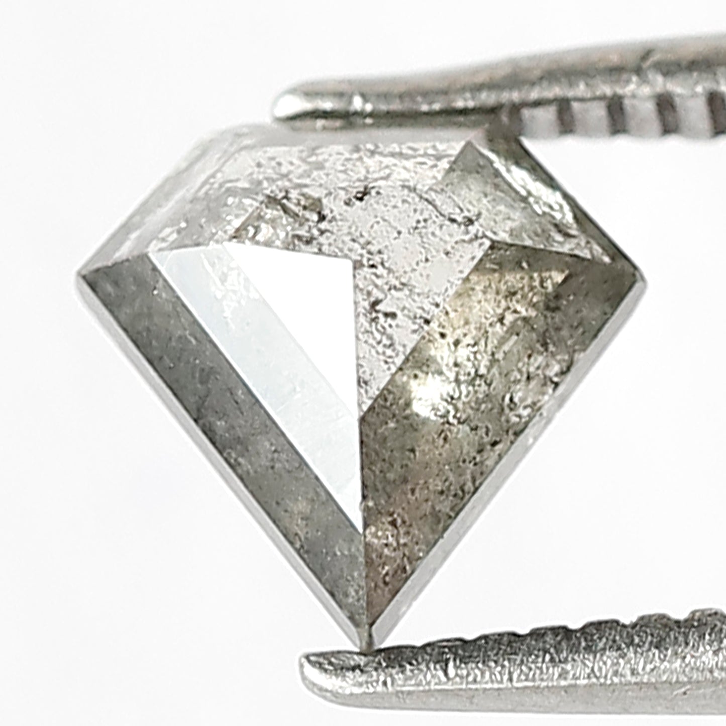 0.94 CT Geometric shape grey black color 6.70 MM salt and pepper diamond