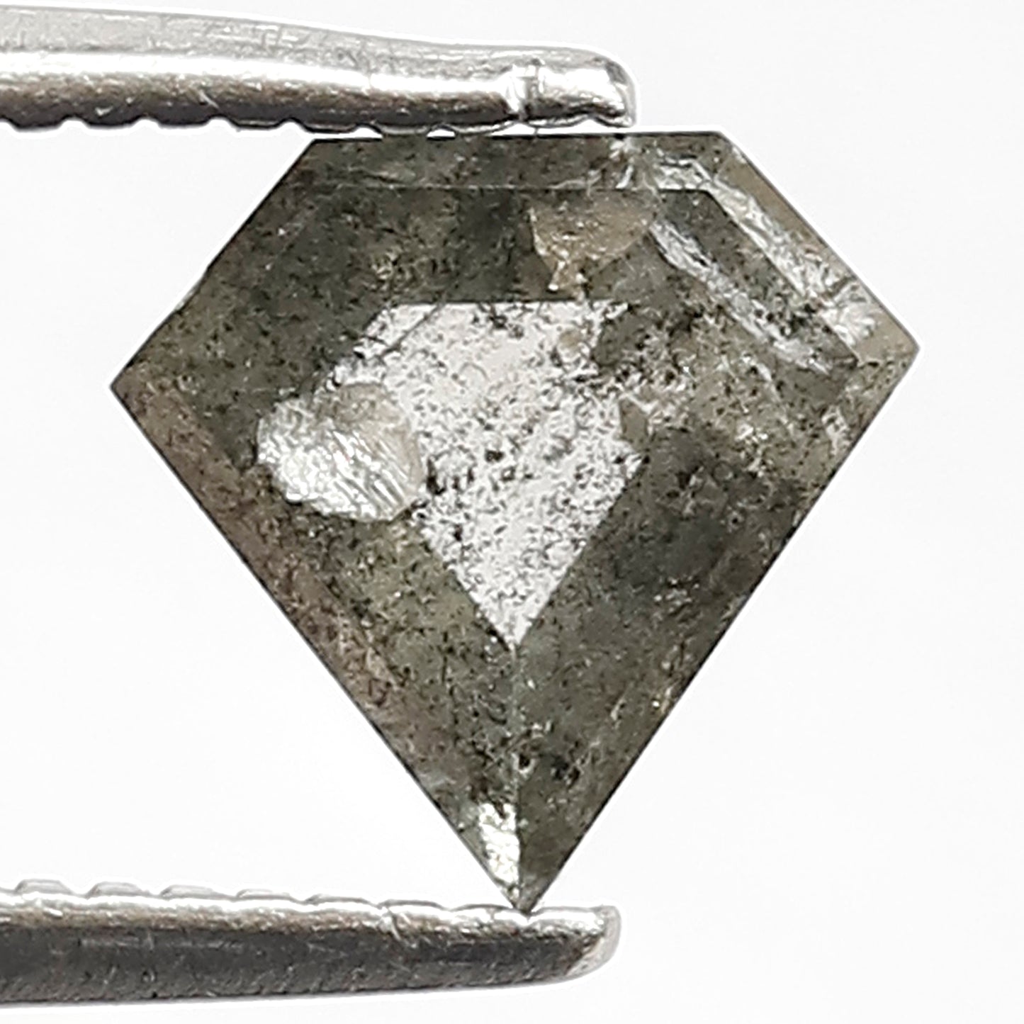 0.94 CT Geometric shape grey black color 6.70 MM salt and pepper diamond