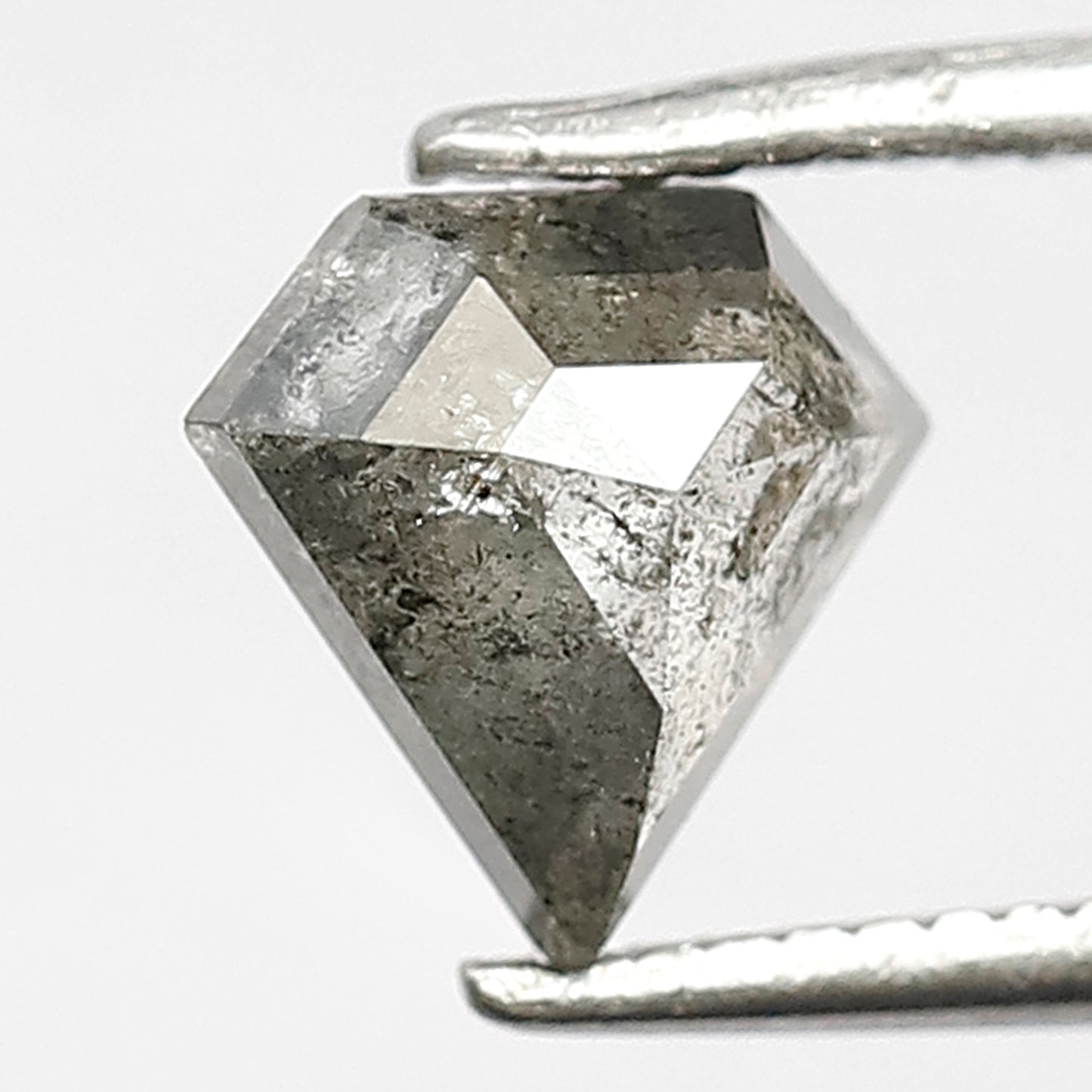 0.94 CT Geometric shape grey black color 6.70 MM salt and pepper diamond
