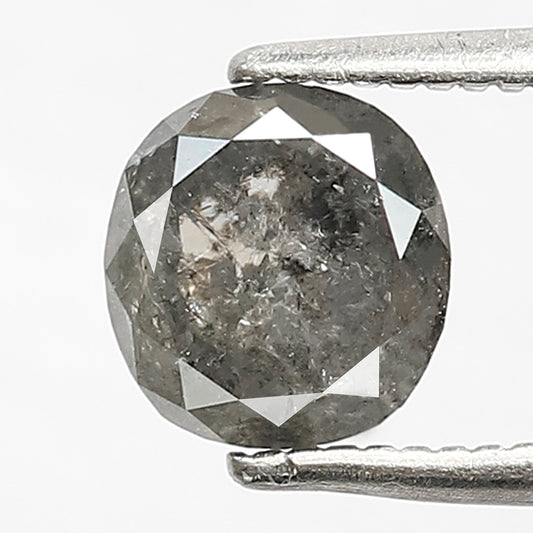 1.39 CT oval shape grey black conflict free Natural loose 6.40 mm salt and pepper diamond