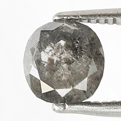 1.39 CT oval shape grey black conflict free Natural loose 6.40 mm salt and pepper diamond