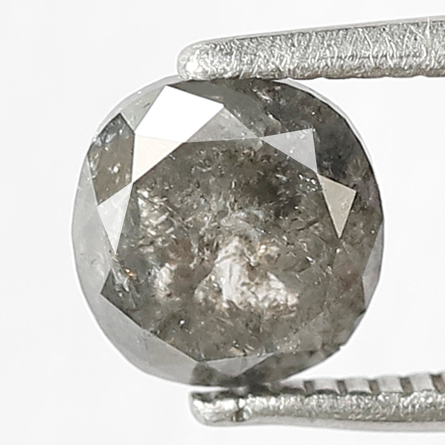 1.39 CT oval shape grey black conflict free Natural loose 6.40 mm salt and pepper diamond