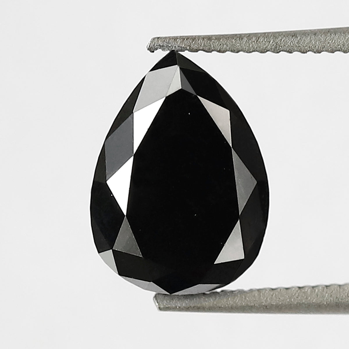 1.77 CT Pear Shape Heated Black Color Diamond 9 mm Pear Cut Diamond For Wedding Ring