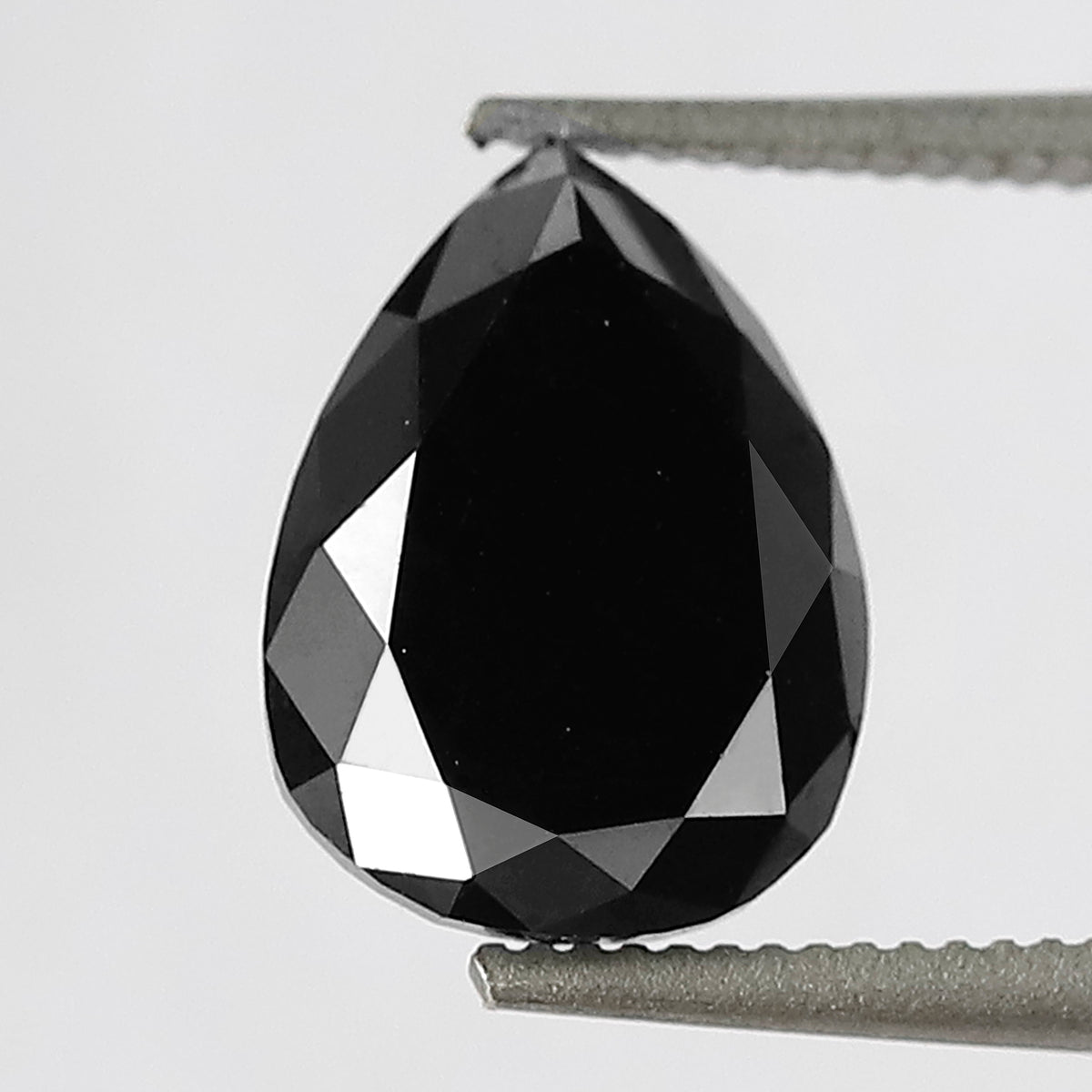 1.77 CT Pear Shape Heated Black Color Diamond 9 mm Pear Cut Diamond For Wedding Ring