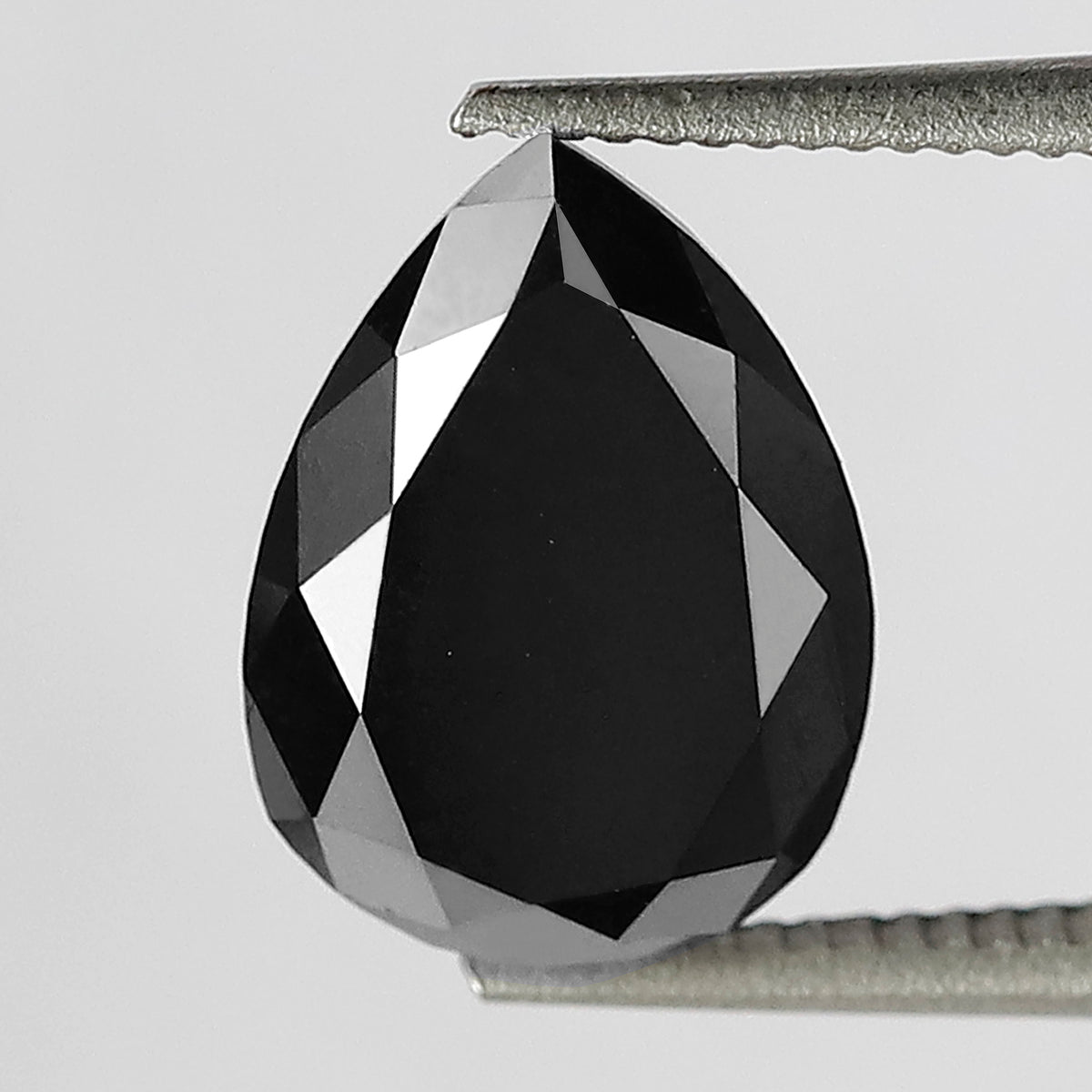 1.77 CT Pear Shape Heated Black Color Diamond 9 mm Pear Cut Diamond For Wedding Ring