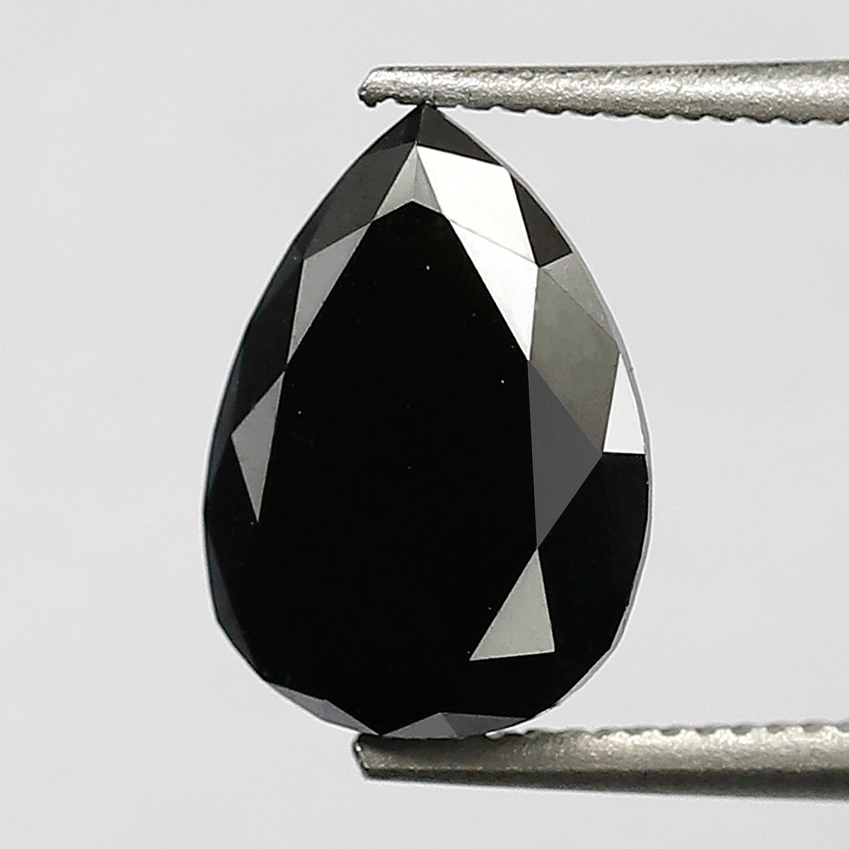 1.77 CT Pear Shape Heated Black Color Diamond 9 mm Pear Cut Diamond For Wedding Ring