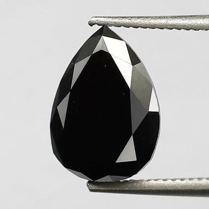 1.77 CT Pear Shape Heated Black Color Diamond 9 mm Pear Cut Diamond For Wedding Ring
