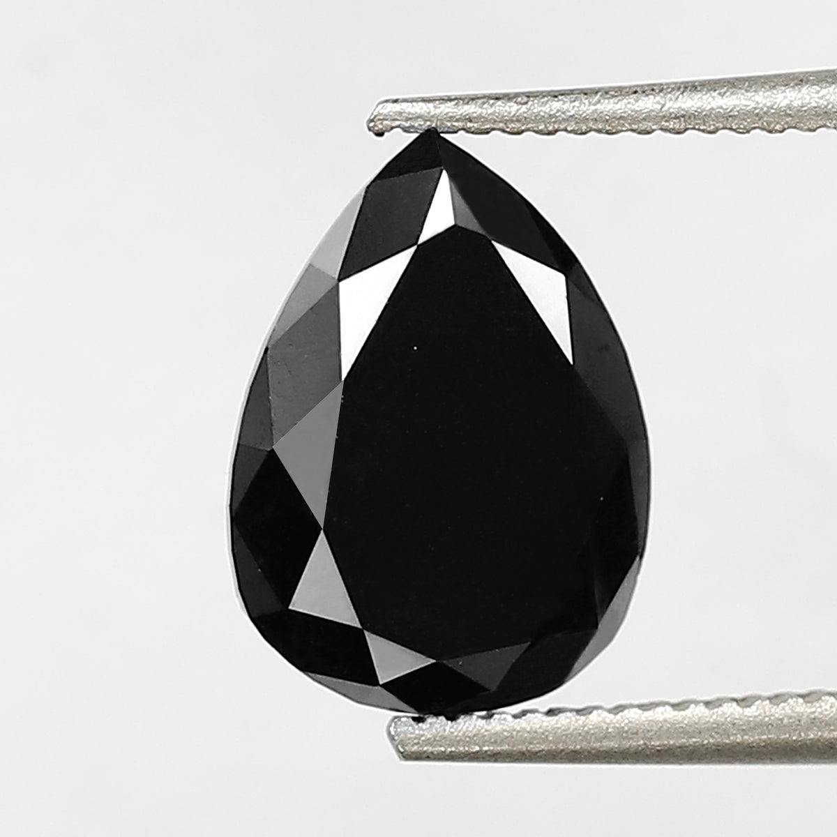 1.77 CT Pear Shape Heated Black Color Diamond 9 mm Pear Cut Diamond For Wedding Ring
