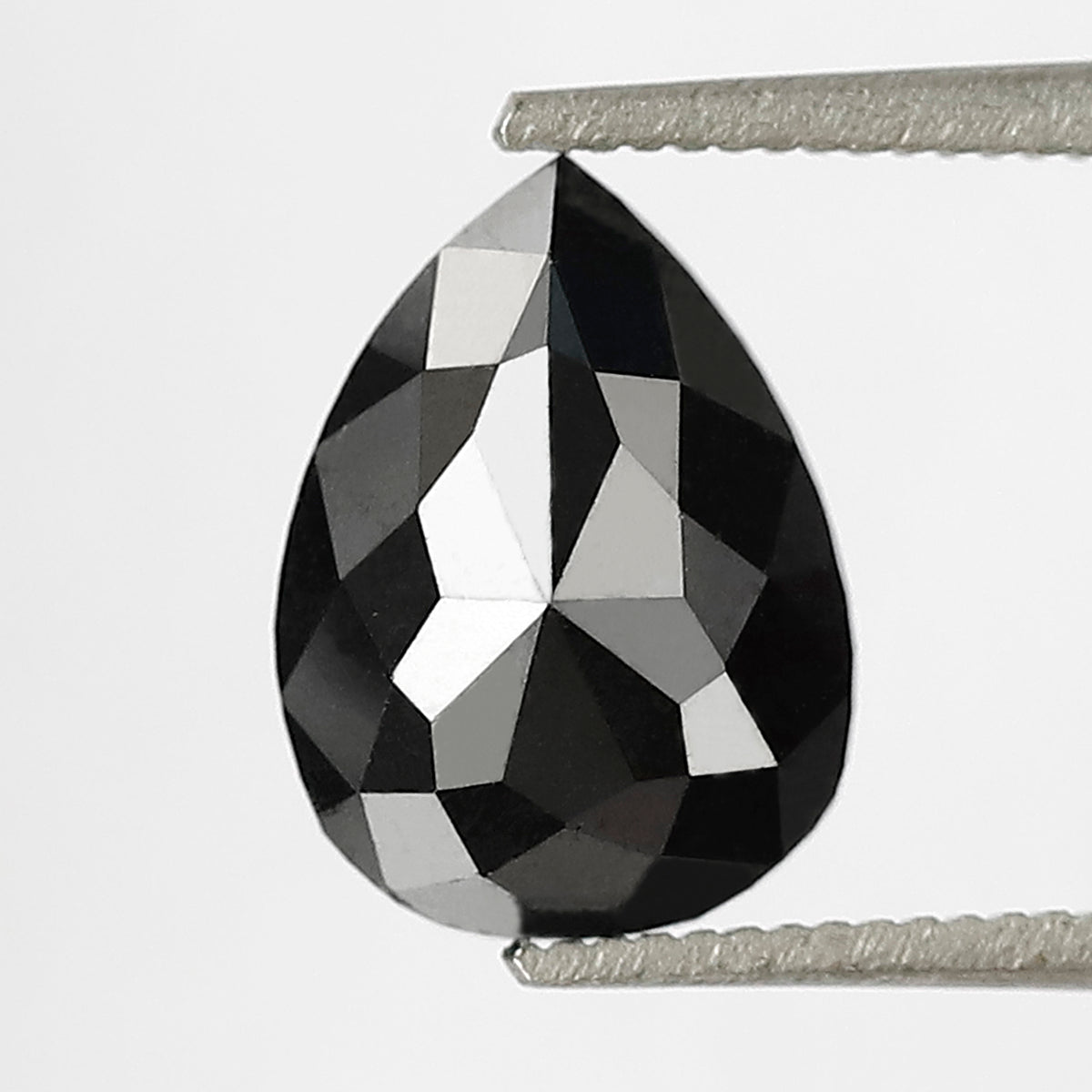 1.77 CT Pear Shape Heated Black Color Diamond 9 mm Pear Cut Diamond For Wedding Ring