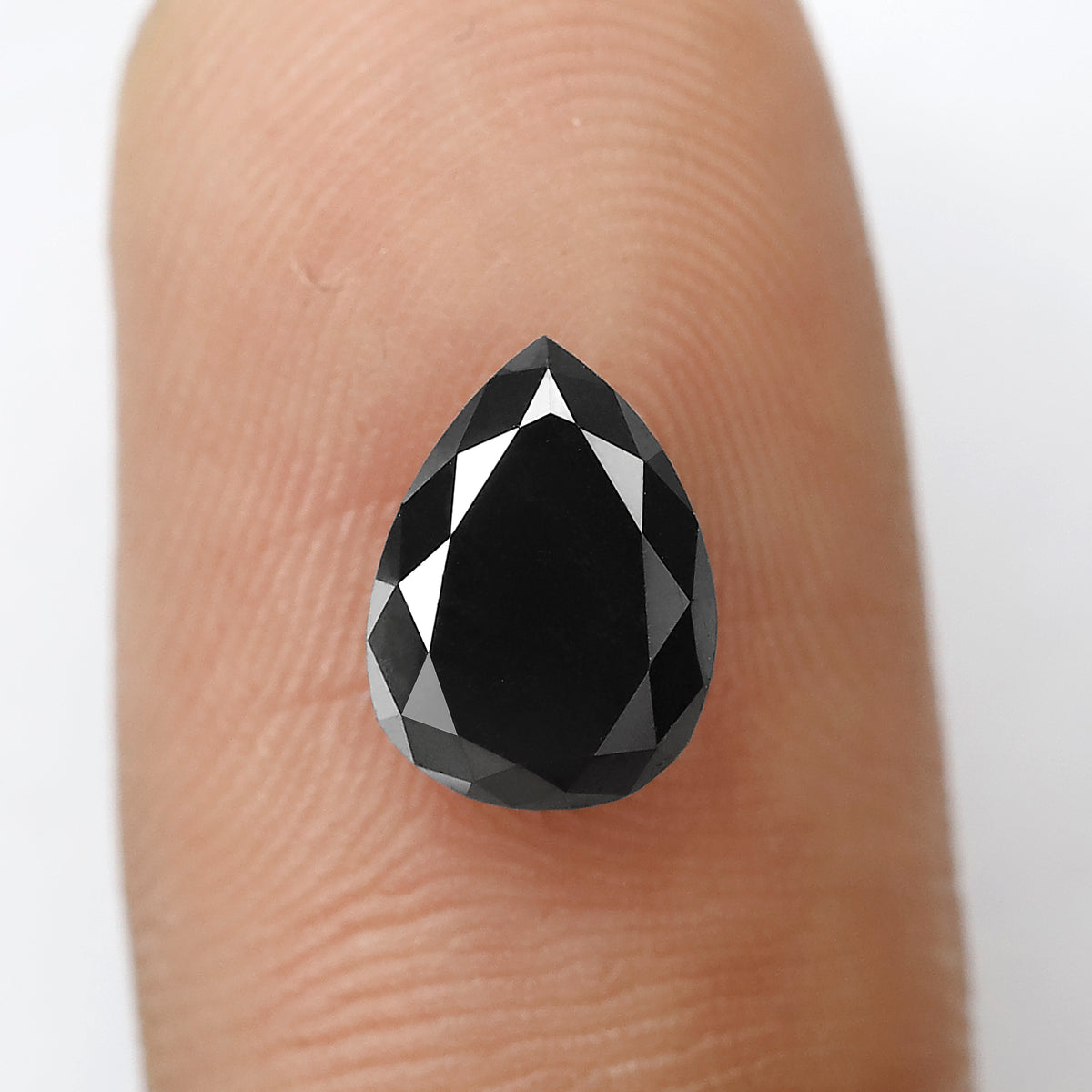 1.77 CT Pear Shape Heated Black Color Diamond 9 mm Pear Cut Diamond For Wedding Ring