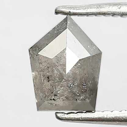 1.08 CT Geometric shape grey black color natural loose 7 mm salt and pepper diamond