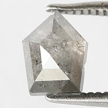 1.08 CT Geometric shape grey black color natural loose 7 mm salt and pepper diamond