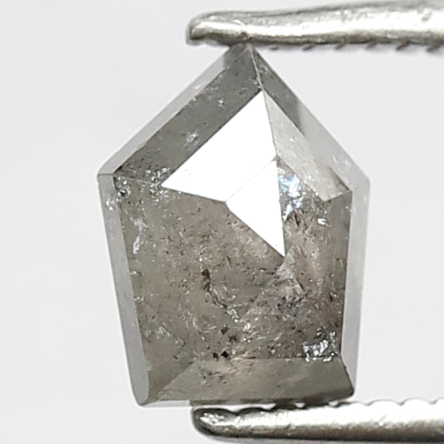 1.08 CT Geometric shape grey black color natural loose 7 mm salt and pepper diamond