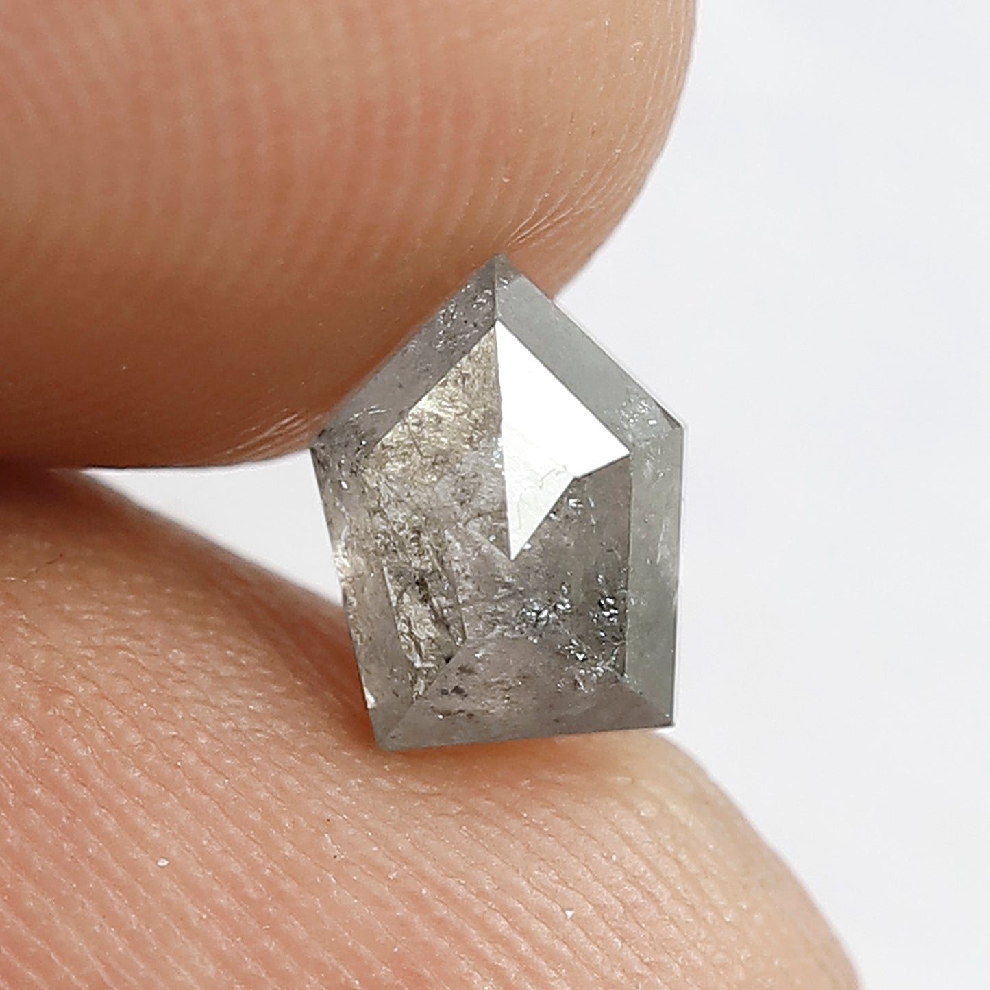 1.08 CT Geometric shape grey black color natural loose 7 mm salt and pepper diamond