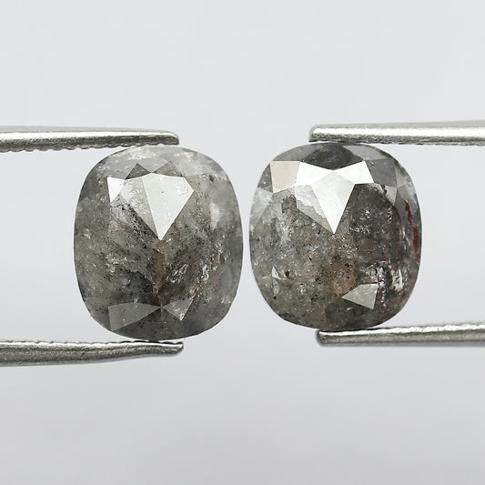 4.04 CT Oval Shape Natural Grey Black Color Diamond - 8.9 x 7.9 MM Loose Salt and Pepper Diamond