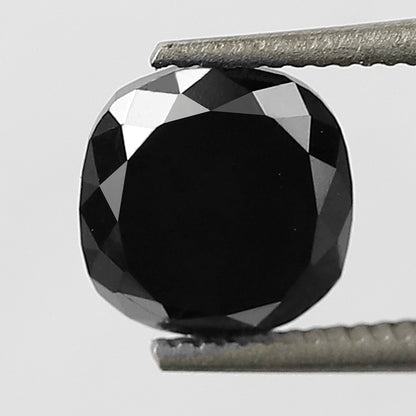 1.19 CT Cushion Shape Heated Black Color Diamond 6 MM Loose Cushion Cut Diamond For Engagement Ring