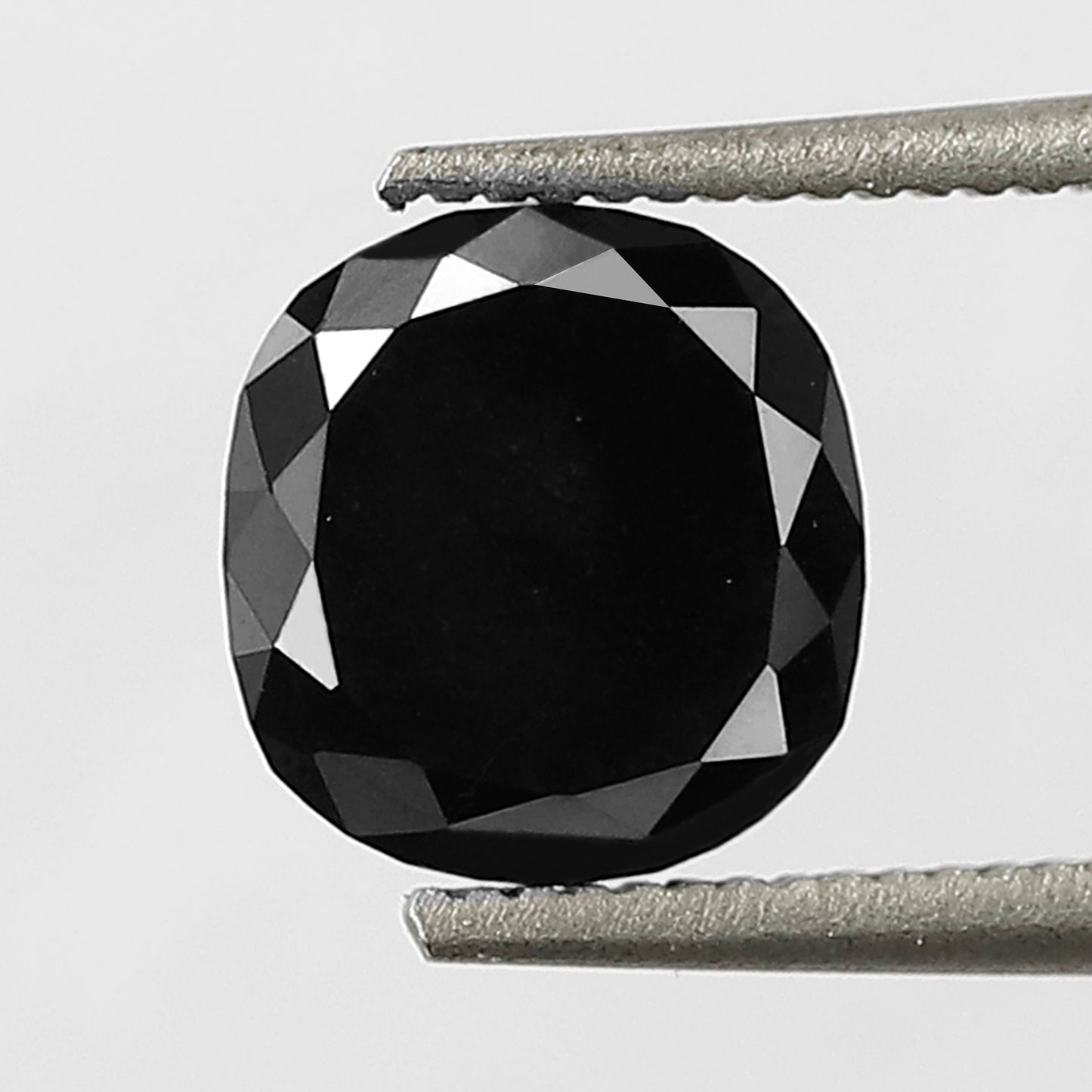 1.19 CT Cushion Shape Heated Black Color Diamond 6 MM Loose Cushion Cut Diamond For Engagement Ring