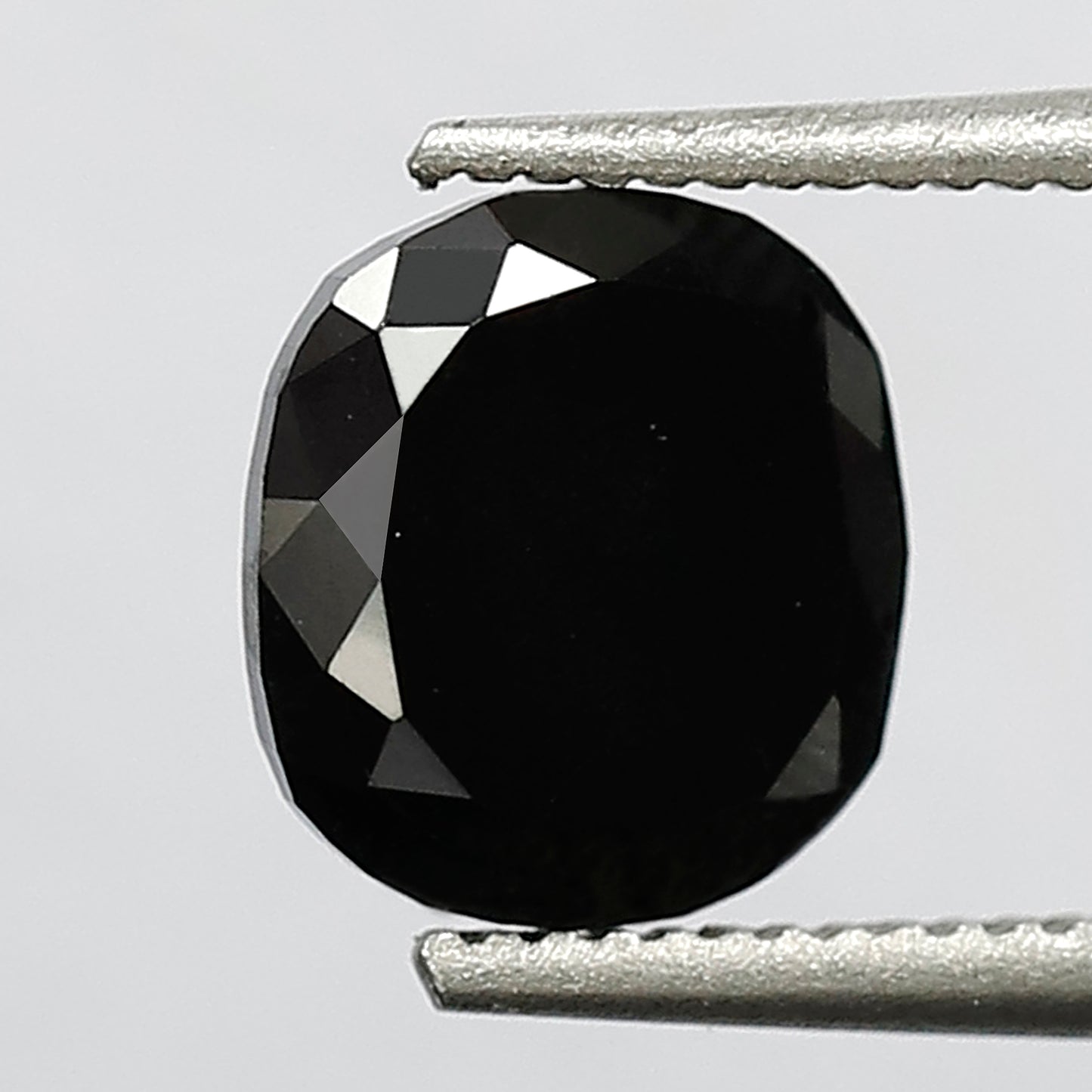 1.19 CT Cushion Shape Heated Black Color Diamond 6 MM Loose Cushion Cut Diamond For Engagement Ring