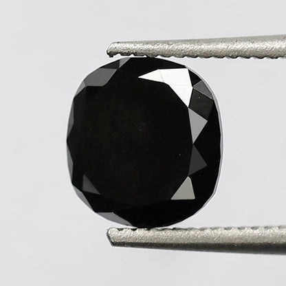 1.19 CT Cushion Shape Heated Black Color Diamond 6 MM Loose Cushion Cut Diamond For Engagement Ring