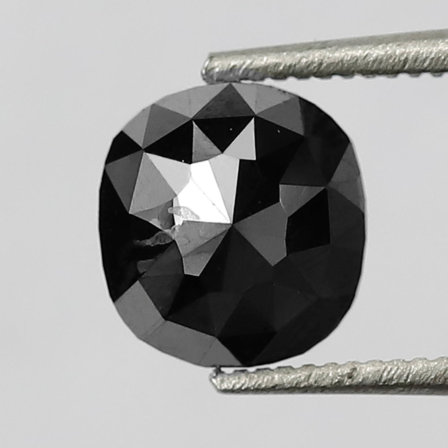 1.19 CT Cushion Shape Heated Black Color Diamond 6 MM Loose Cushion Cut Diamond For Engagement Ring