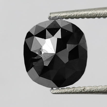 1.19 CT Cushion Shape Heated Black Color Diamond 6 MM Loose Cushion Cut Diamond For Engagement Ring