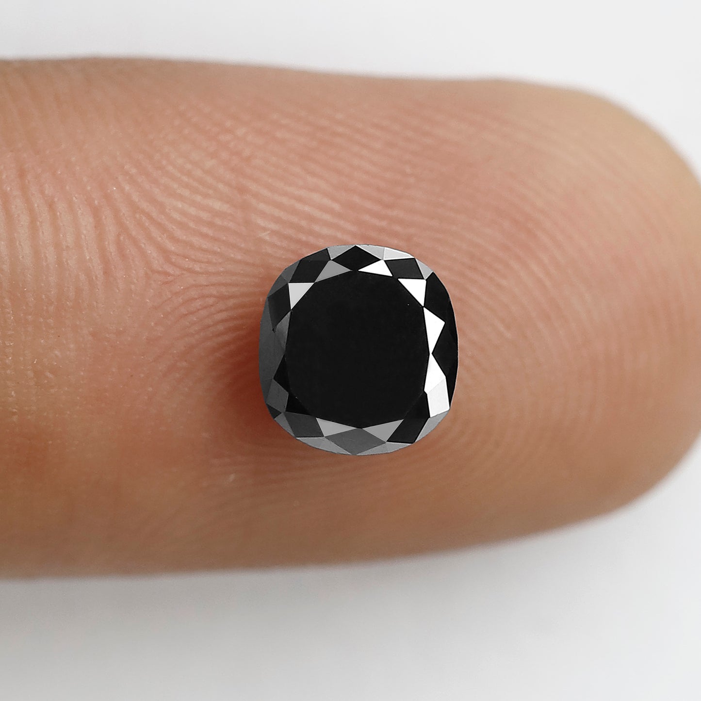 1.19 CT Cushion Shape Heated Black Color Diamond 6 MM Loose Cushion Cut Diamond For Engagement Ring