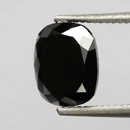 0.96 CT Oval Shape Heated Black Color Diamond 6.50 MM Loos Oval Cut Diamond For Wedding Ring