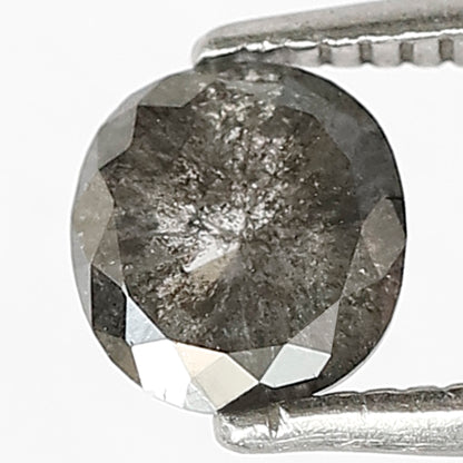 0.72 CT Oval shape Grey black color 5.70 MM Natural loose salt and pepper diamond
